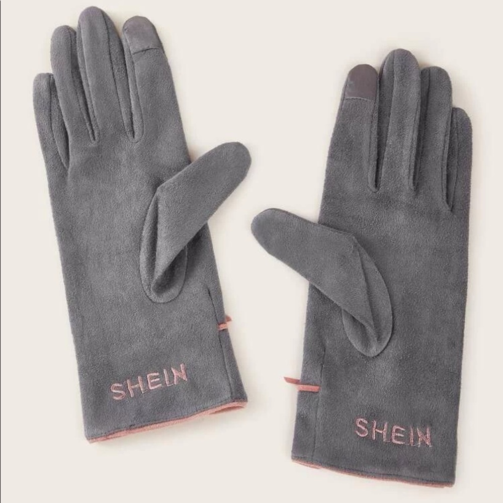 SHEIN embroidered suede gloves - Picture 1 of 9